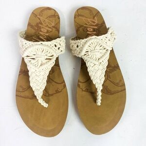 Blowfish Malibu Boho Crochet Macrame Thong Flip Flop Size 9